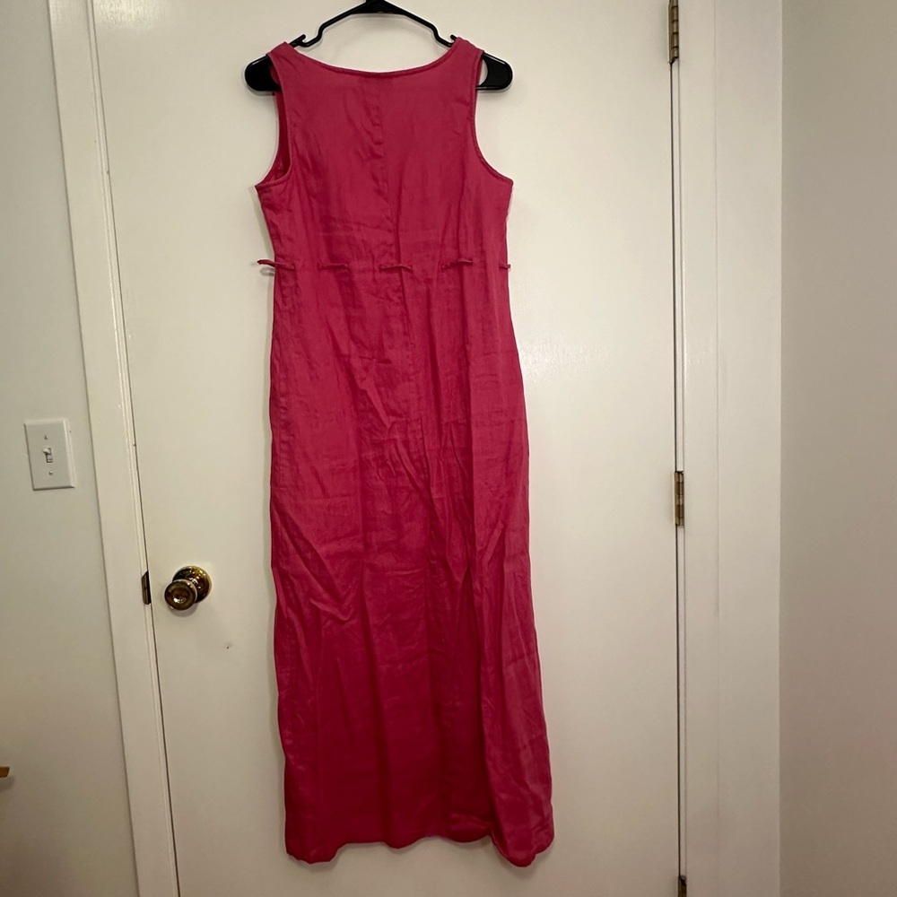 100% linen, pink summer dress - Picture 3 of 3